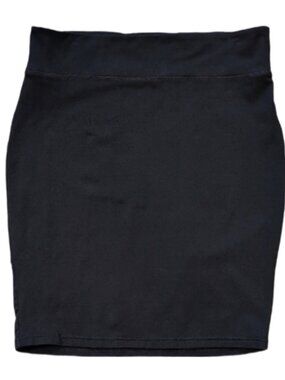 💠 Kismet Short Bodycon Skirt Womens Size Large Black Stretch Cotton Pull On